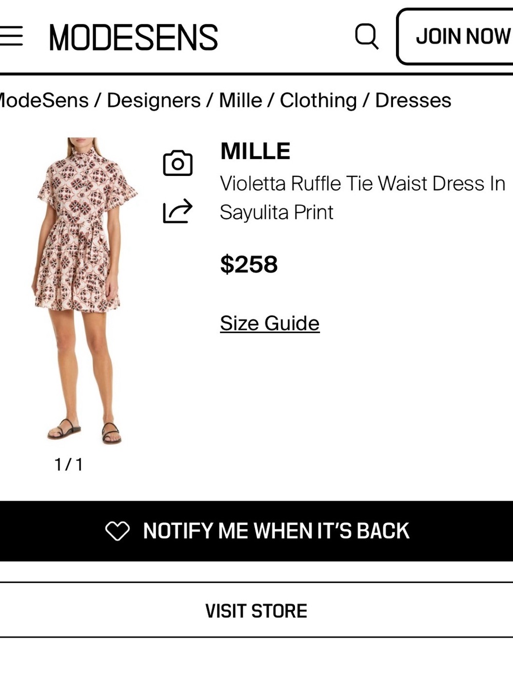 MILLE Violetta Ruffle Tie Waist Mini Dress in Pink Sayulita Print